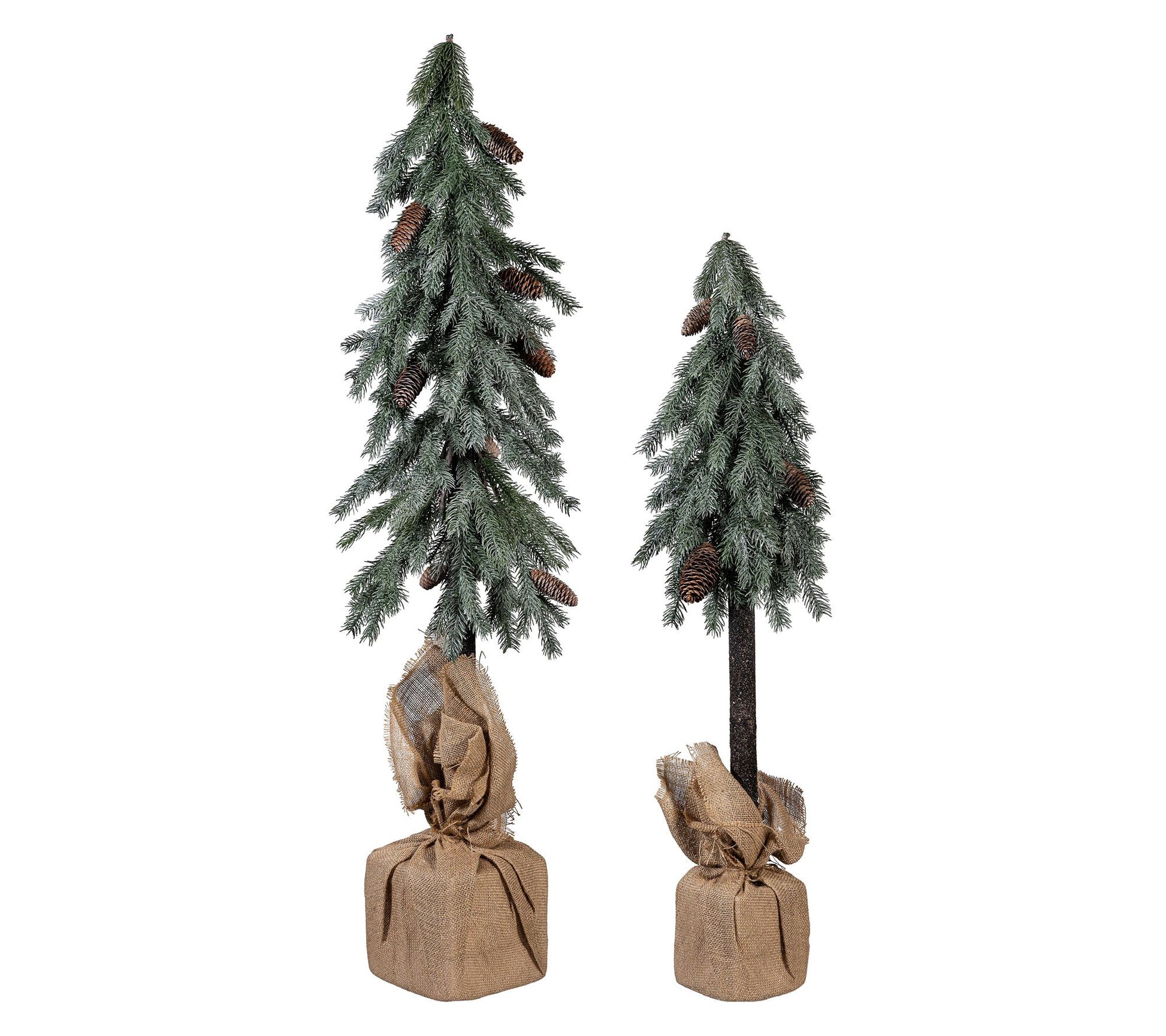 Evergreen Set of 2 Indoor/Outdoor Pine Trees inBurlap Sack