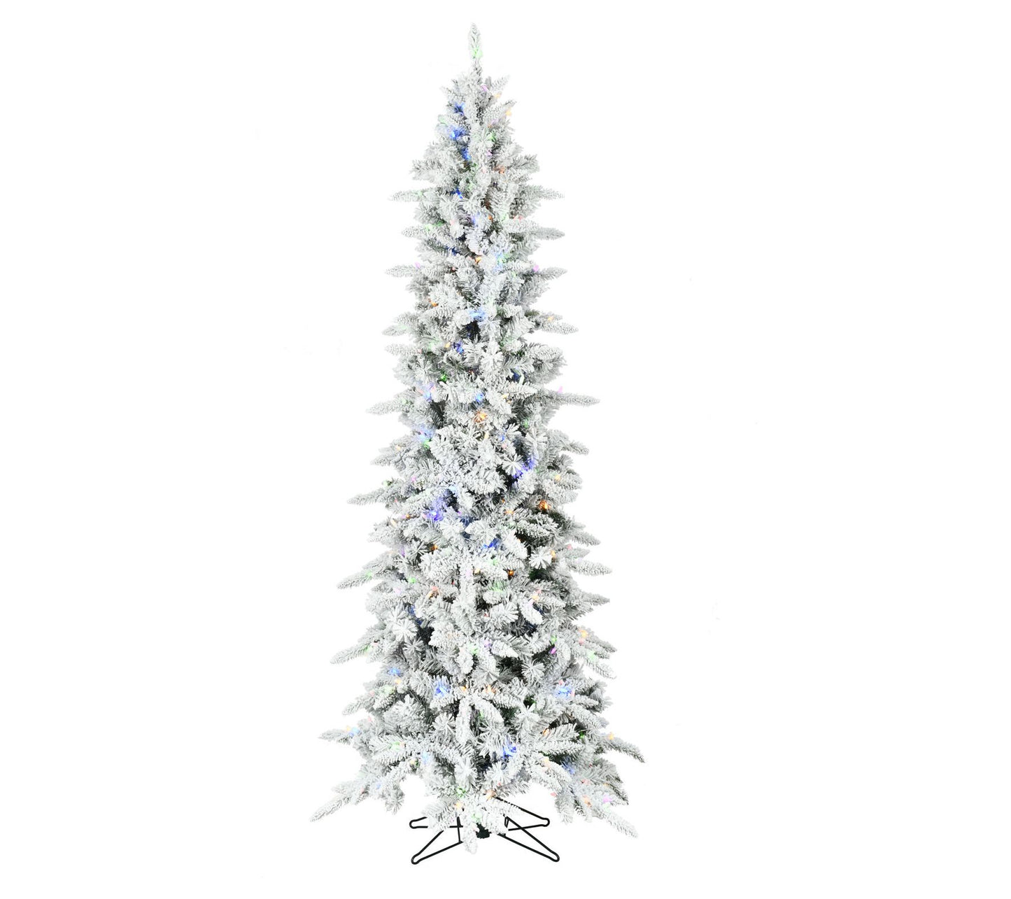 Fraser Hill Farm 6.5' Slim Mountain Pine Flocked Pre-Lit Tree