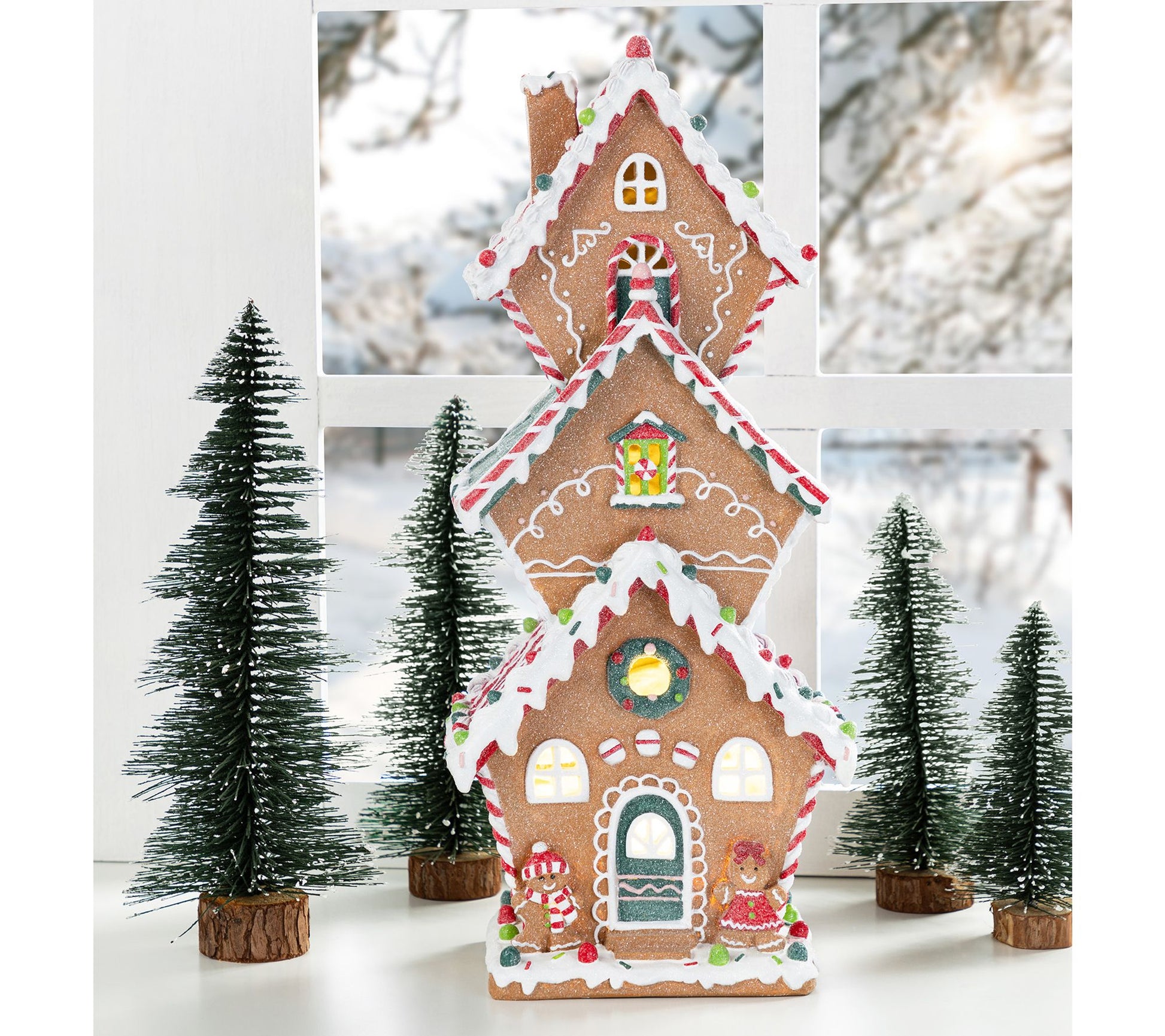 Glitzhome 19"H LED Christmas Gingerbread HouseTable Decor