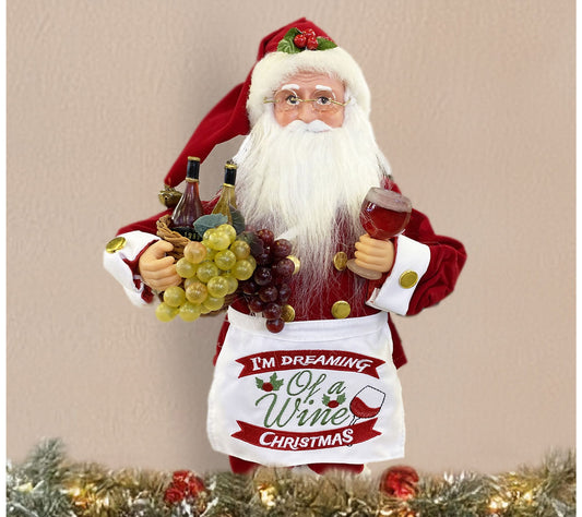 Santa's Workshop 15" Wine Christmas Claus