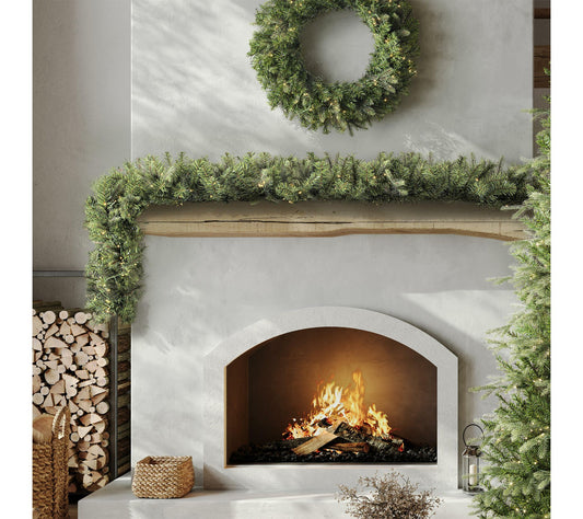 Vickerman 9' x 14" Douglas Fir Artificial Pre-Lit Garland WWLV