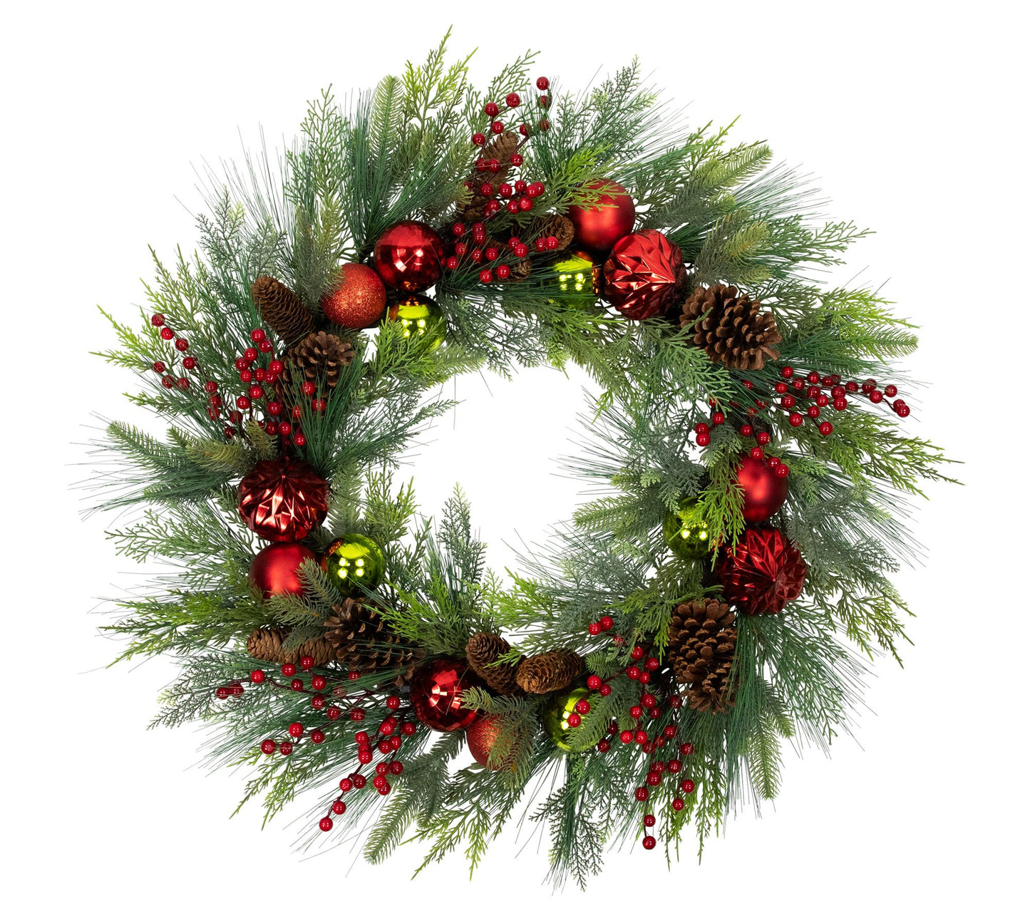 Northlight Pinecones and Ornaments Christmas Wreath 36"