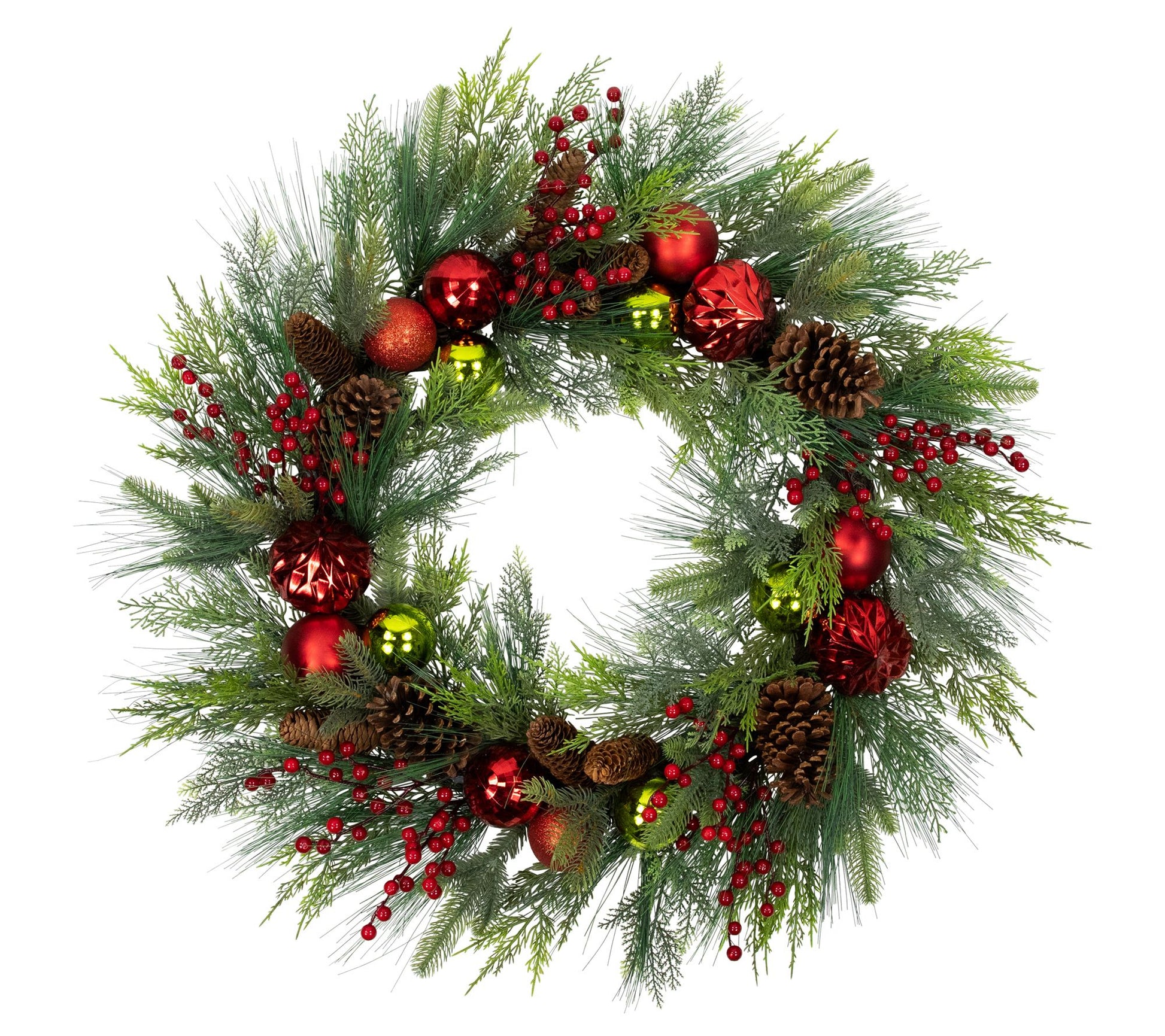 Northlight Pinecones and Ornaments Christmas Wreath 36"