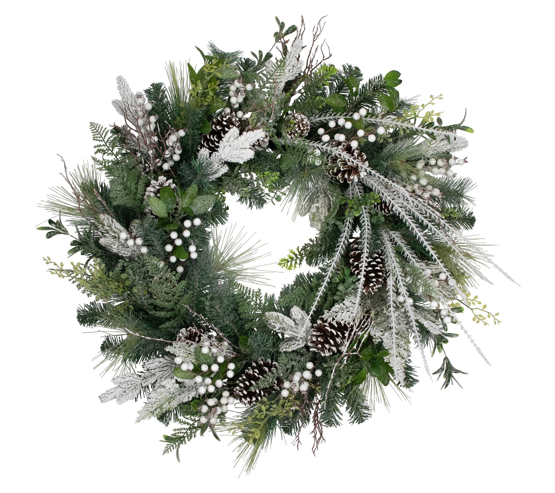 Northlight Frosted Pinecones & Berries Christmas Wreath 36"