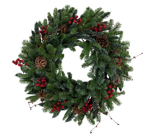 Northlight 30'' Red Berries and Pine Cones Christmas Wreath