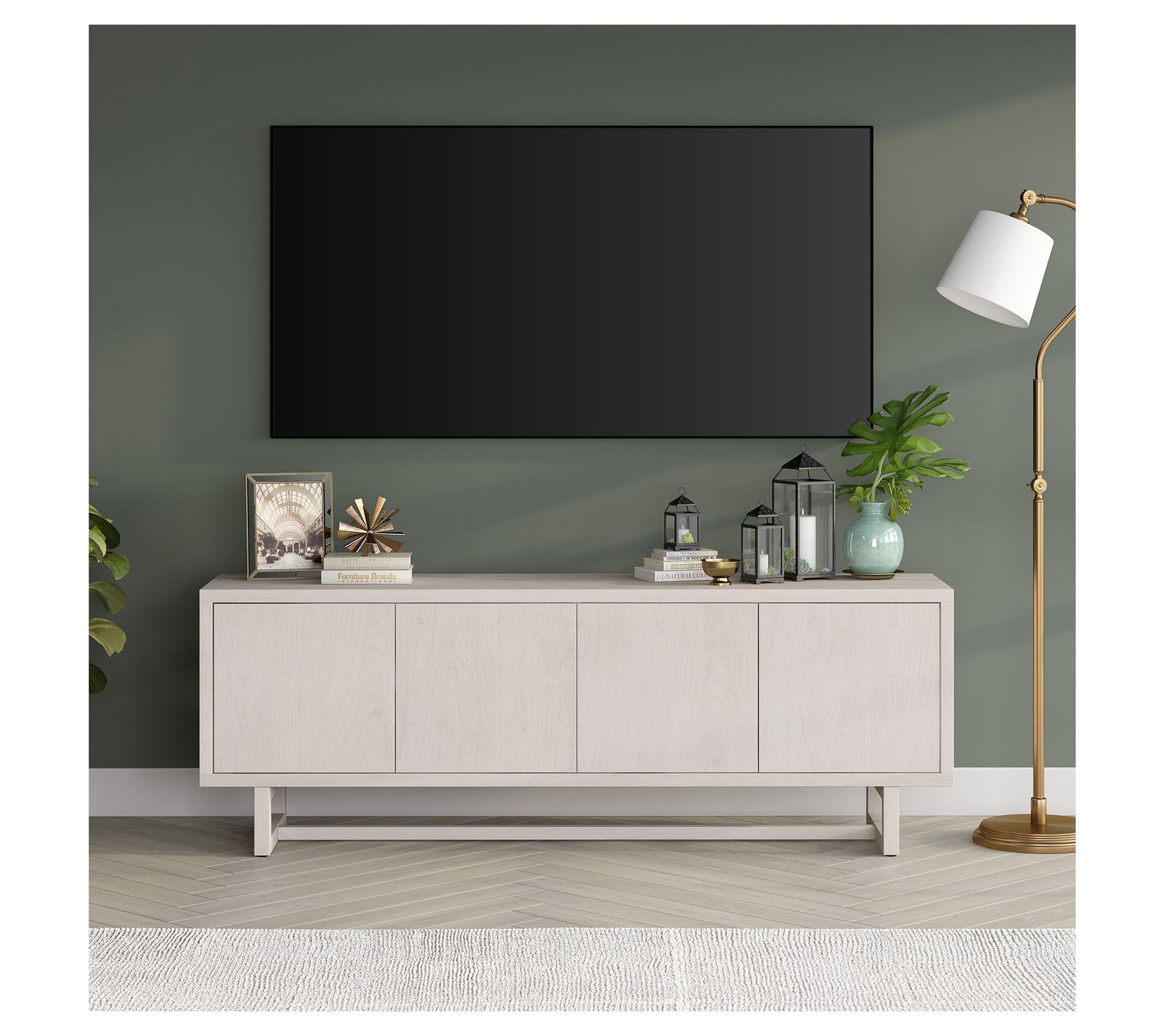 Hudson&Canal Cutler Rectangular TV Stand for TV's up to 75"