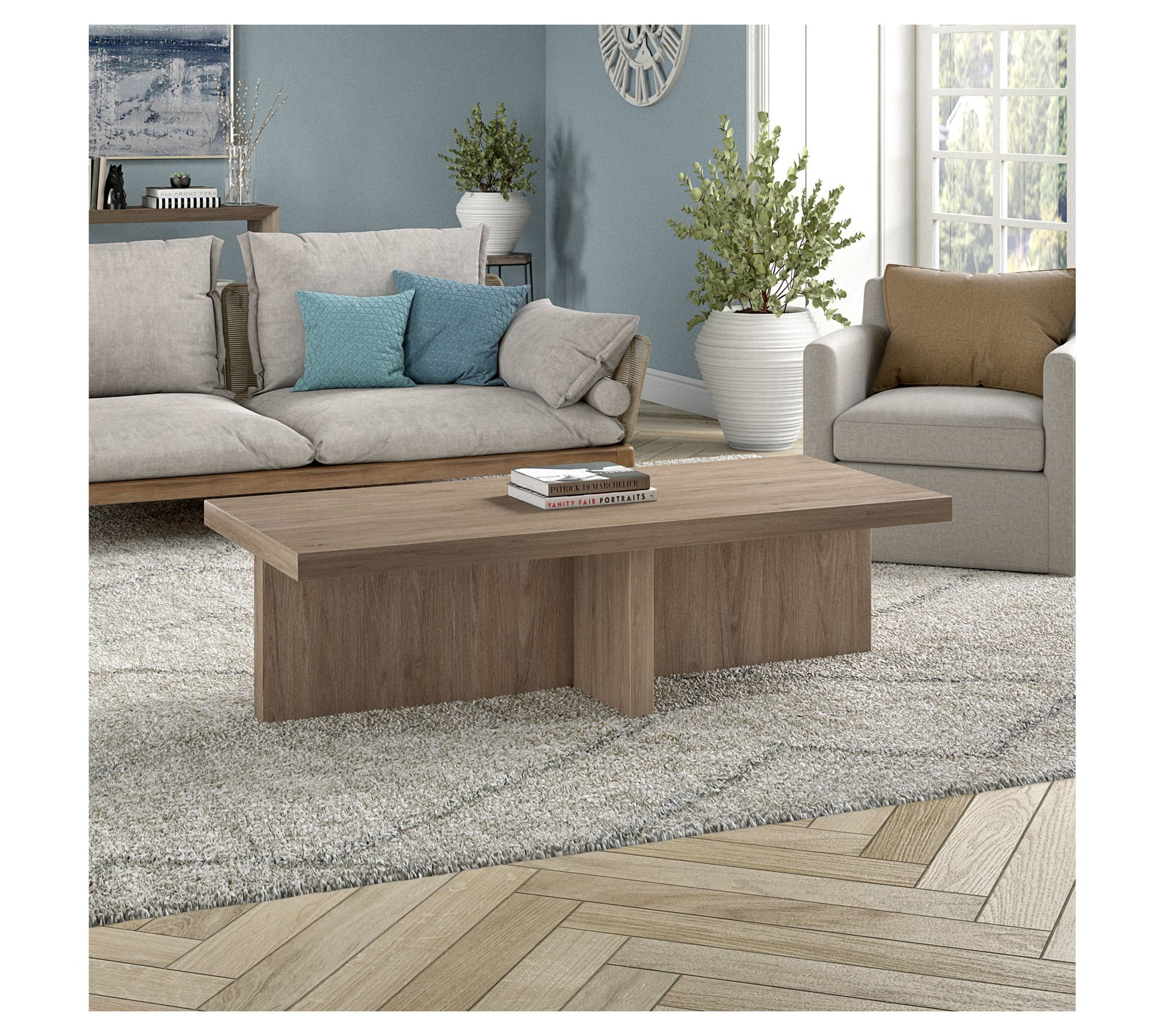 Hudson&Canal Elna 54" Wide Rectangular Coffee Table