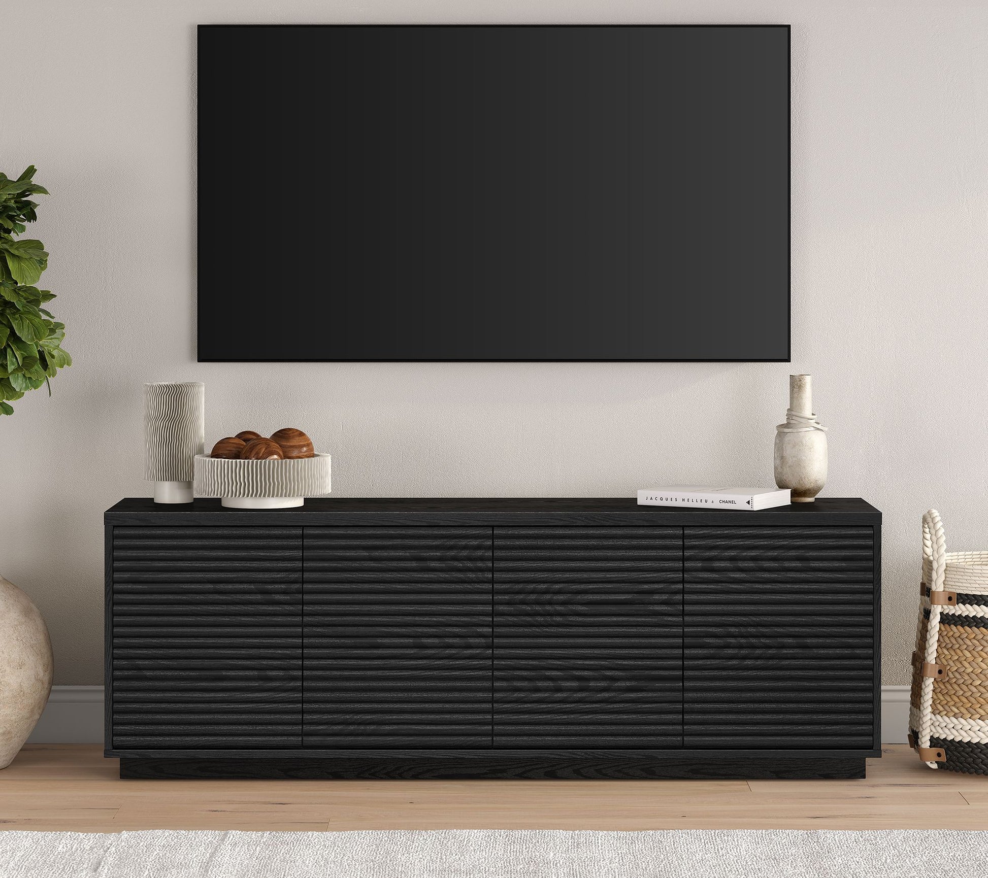 Hudson&Canal Tullis Rectangular TV Stand for TV's up to 78"