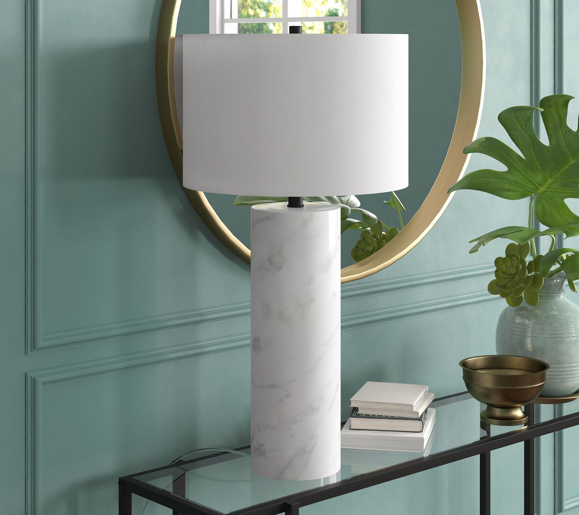 Hudson&Canal Elise 30" Tall Table Lamp withFabric Shade