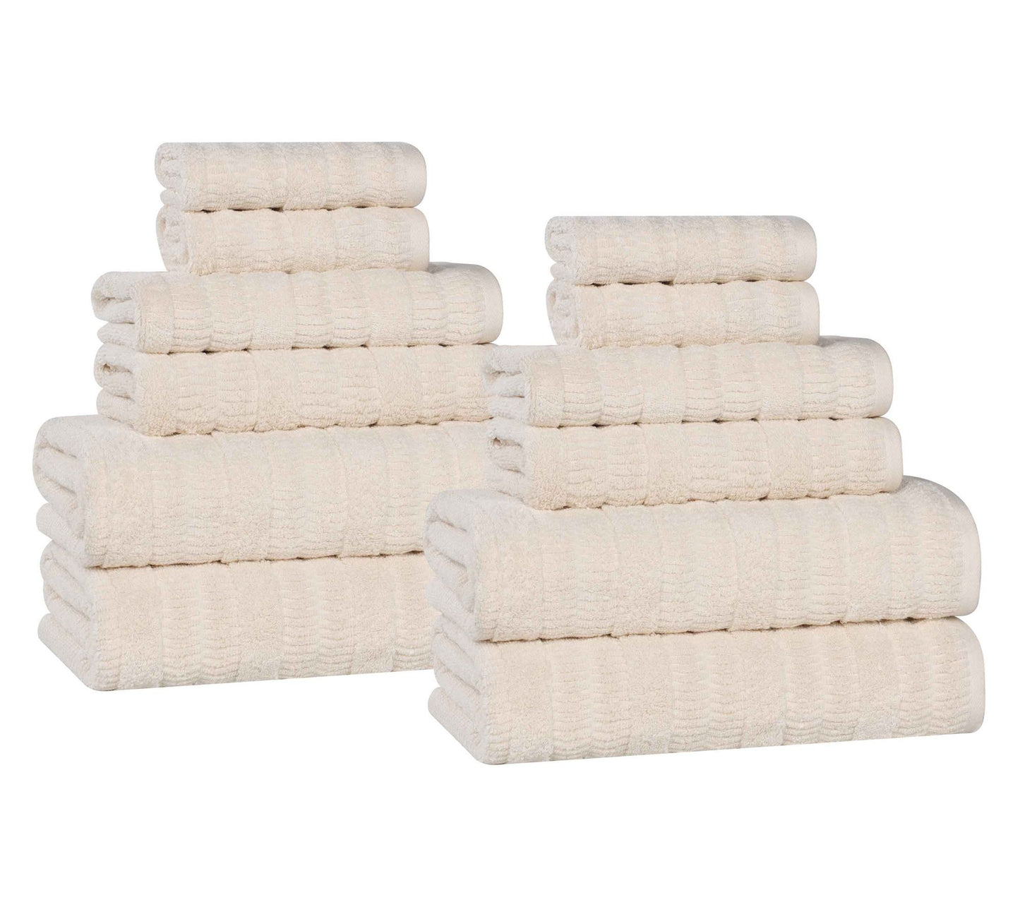 Superior Mile Cotton Blend Solid 12-Piece TowelSet
