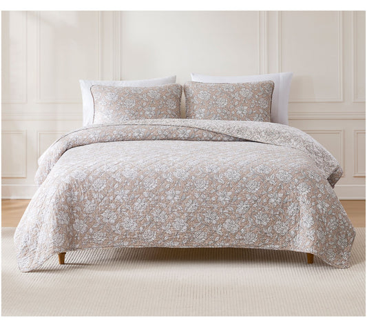 Lush Decor Zara Floral Reversible Quilt Set King/Cal King