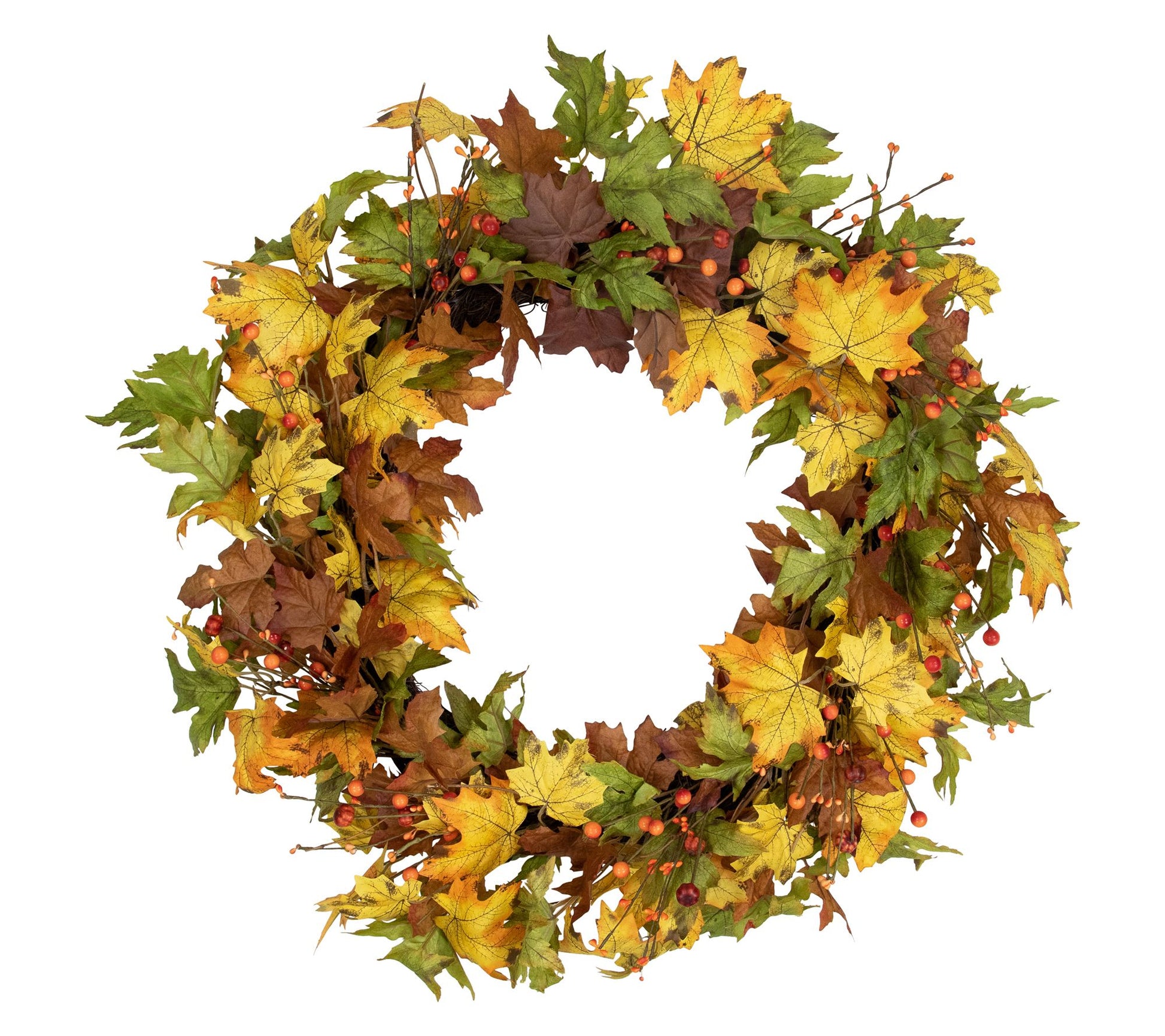 Northlight Berries & Twig Thanksgiving Wreath Yellow 30"