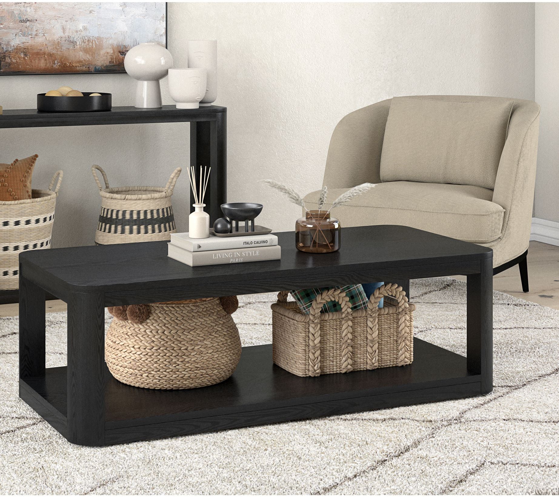 Hudson&Canal Stellan 47" Wide Rectangular Coffee Table