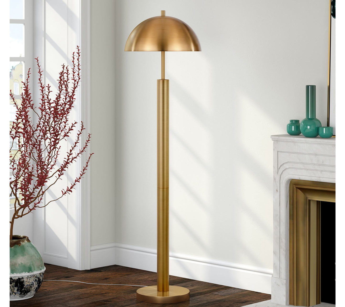 Hudson&Canal York Floor Lamp with Metal Shade