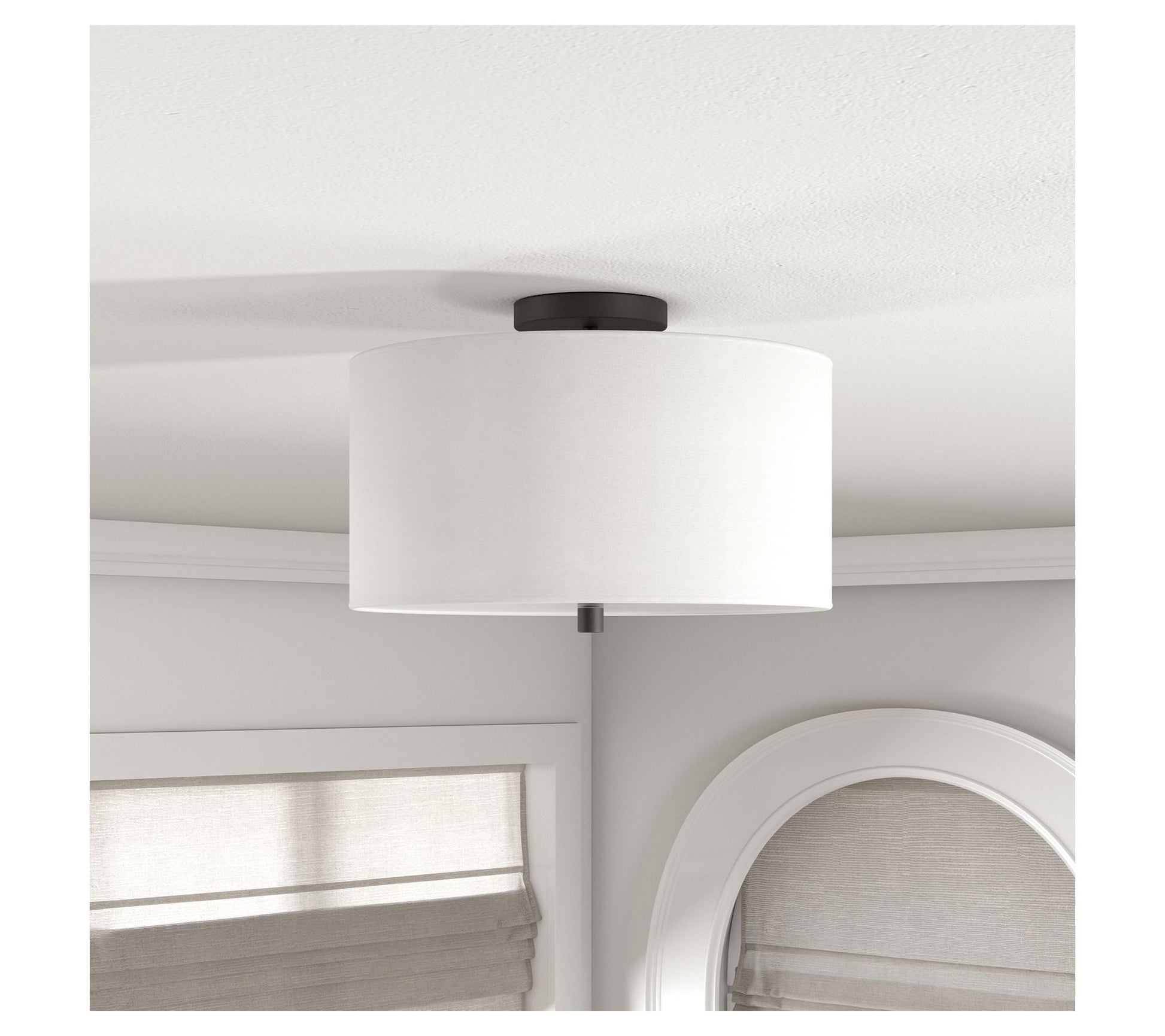 Hudson&Canal Ellis 16" Flush Mount with FabricShade