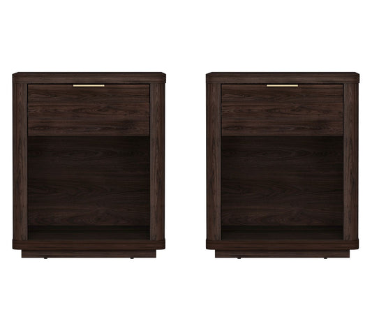 Manhattan Comfort Evelyn Nightstand with 1 Drawer - Set of 2