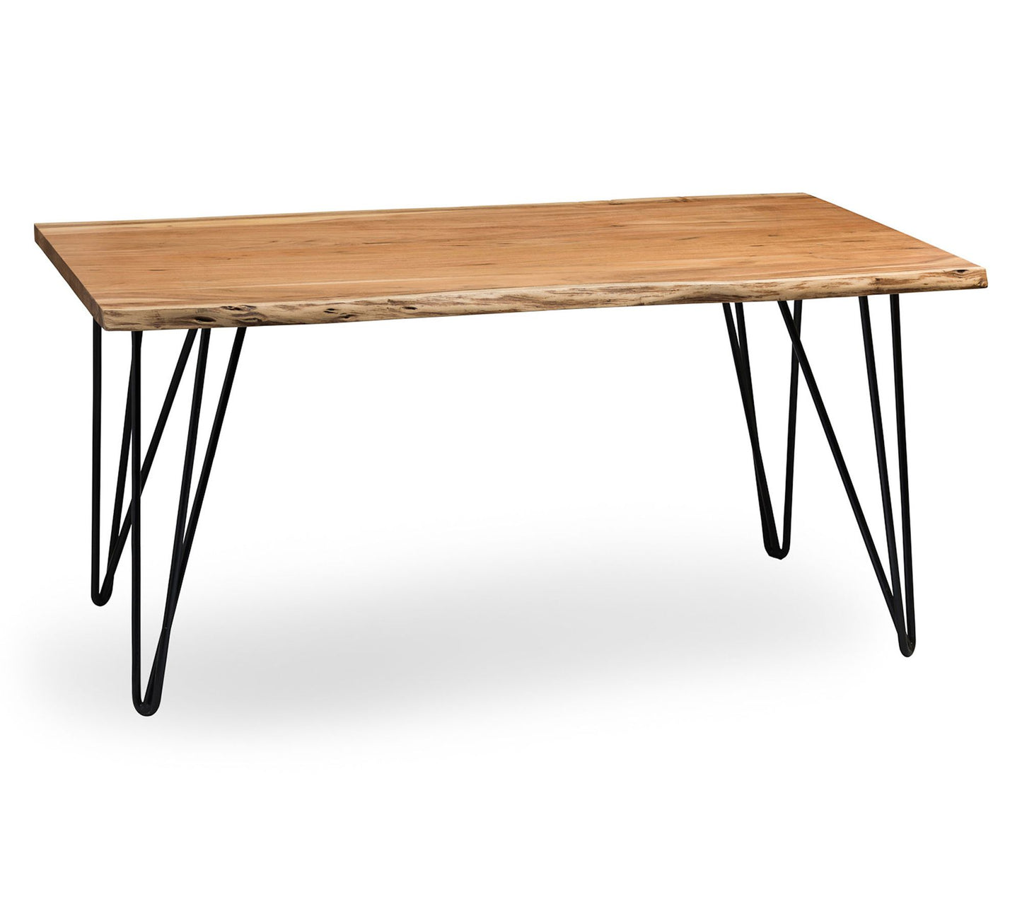 Alaterre Furniture Hairpin Natural Live Edge Wood Coffee Table