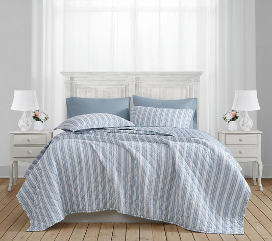 The Farmhouse by Rachel Ashwell Ticking StripeF/Q Quilt Set