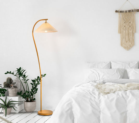 Globe Electric Novogratz 62" Wood Toned Floor Lamp with  Shade