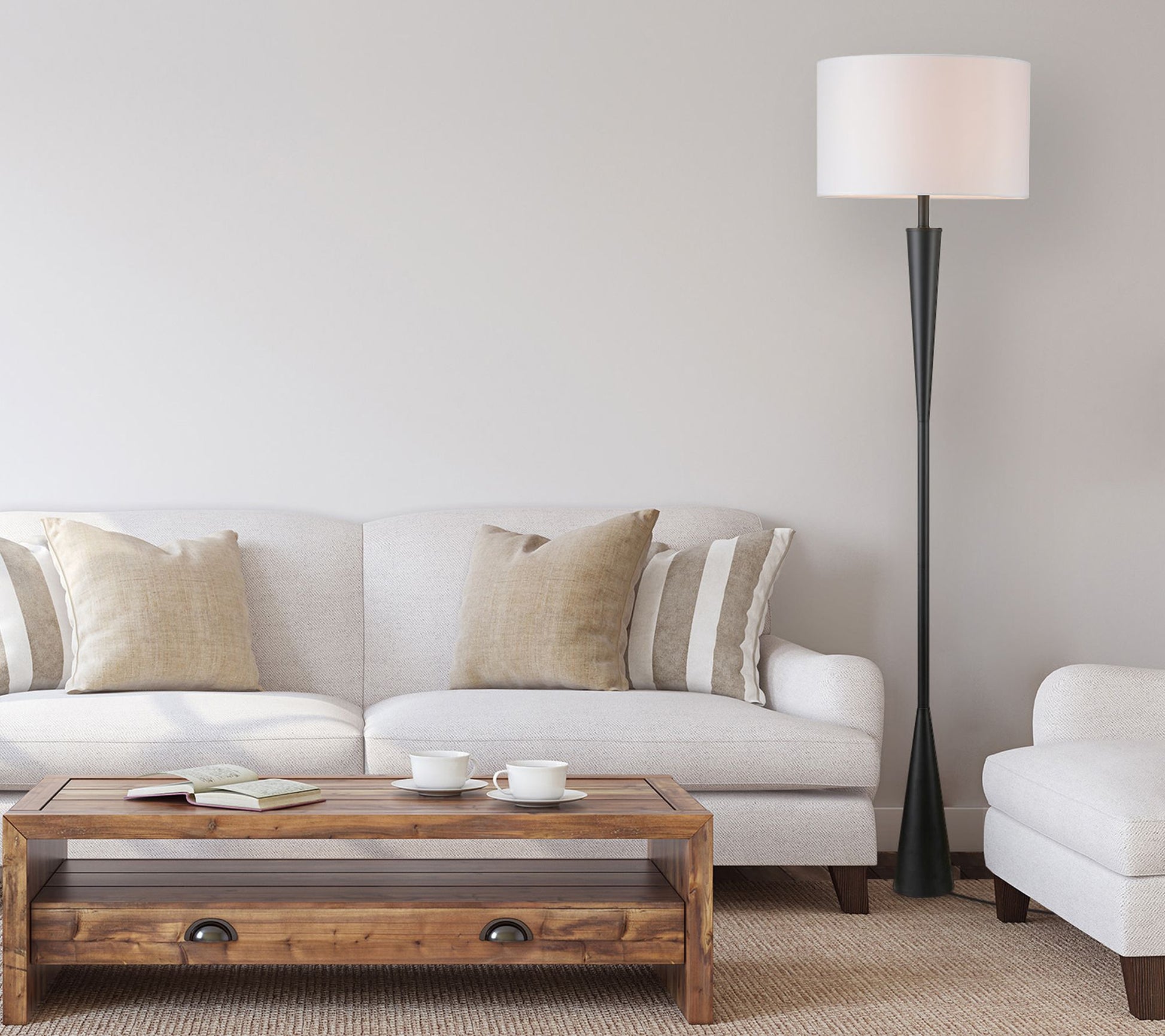 Globe Electric Novogratz 70" Matte Floor Lamp with White Shade