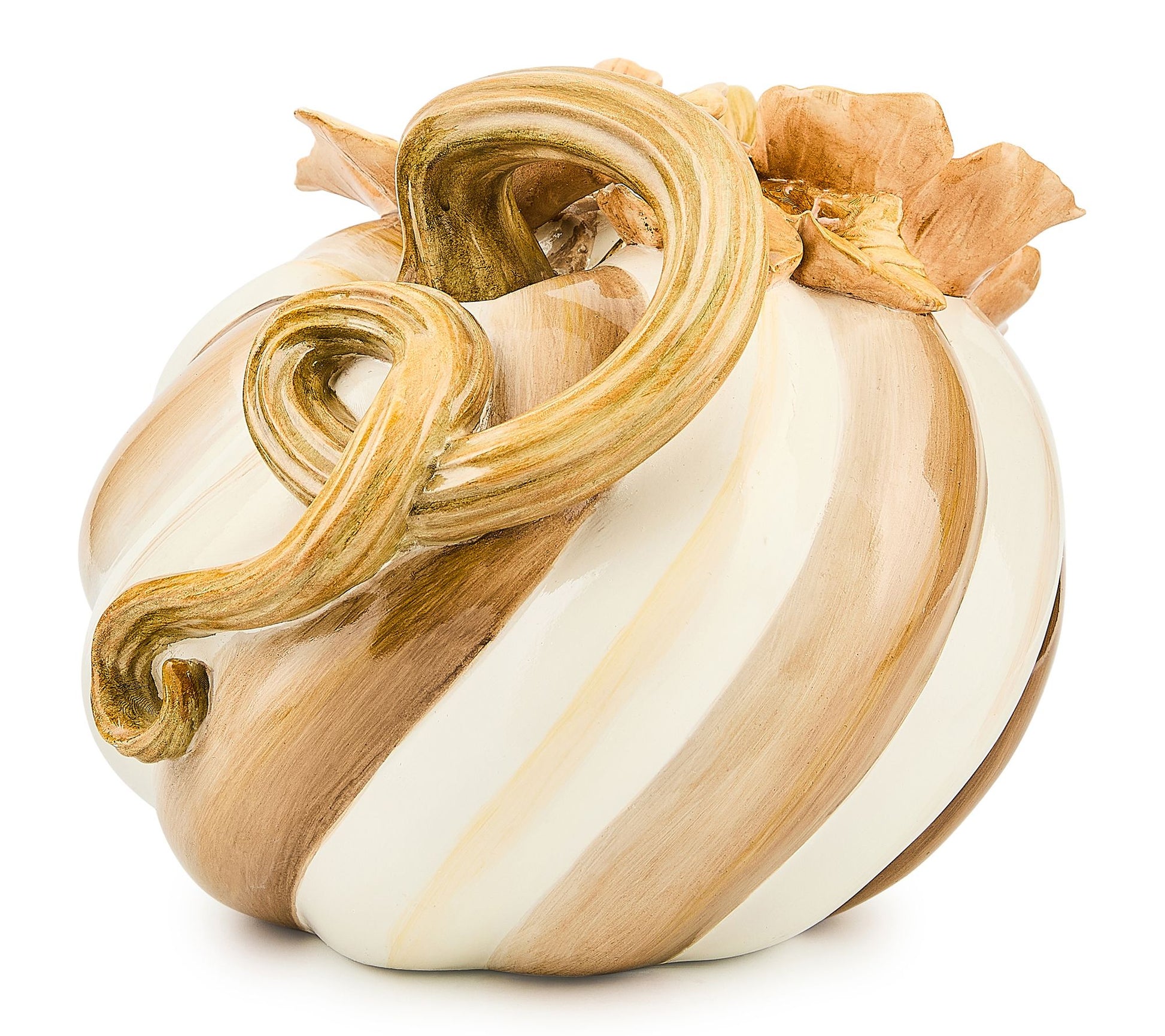 MacKenzie-Childs Mocha Swirl Twisted Stem Pumpkin