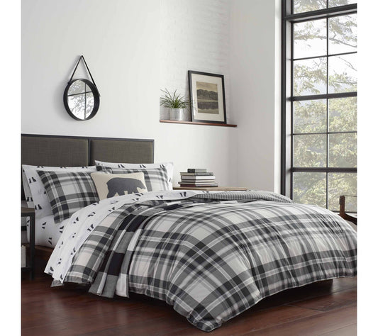 Eddie Bauer Coal Creek Plaid Cotton King Comforter Set