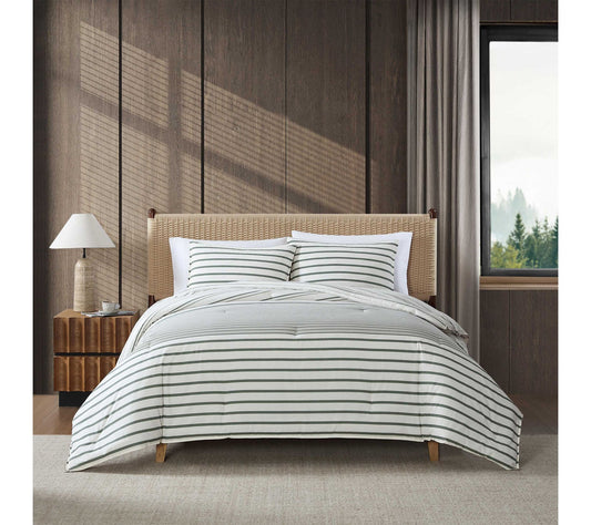 Eddie Bauer Cooper Stripe Green King ComforterSet
