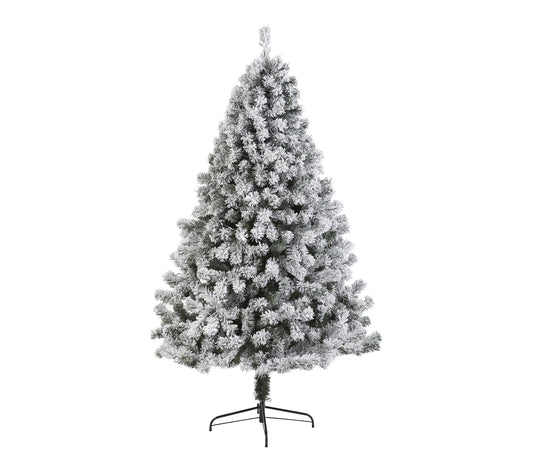 Nearly Natural 7' Flocked West Virginia Fir Artificial Tree