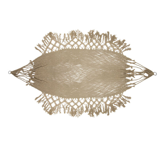 Northlight Macrame Hammock with Patterned Tassels 78"