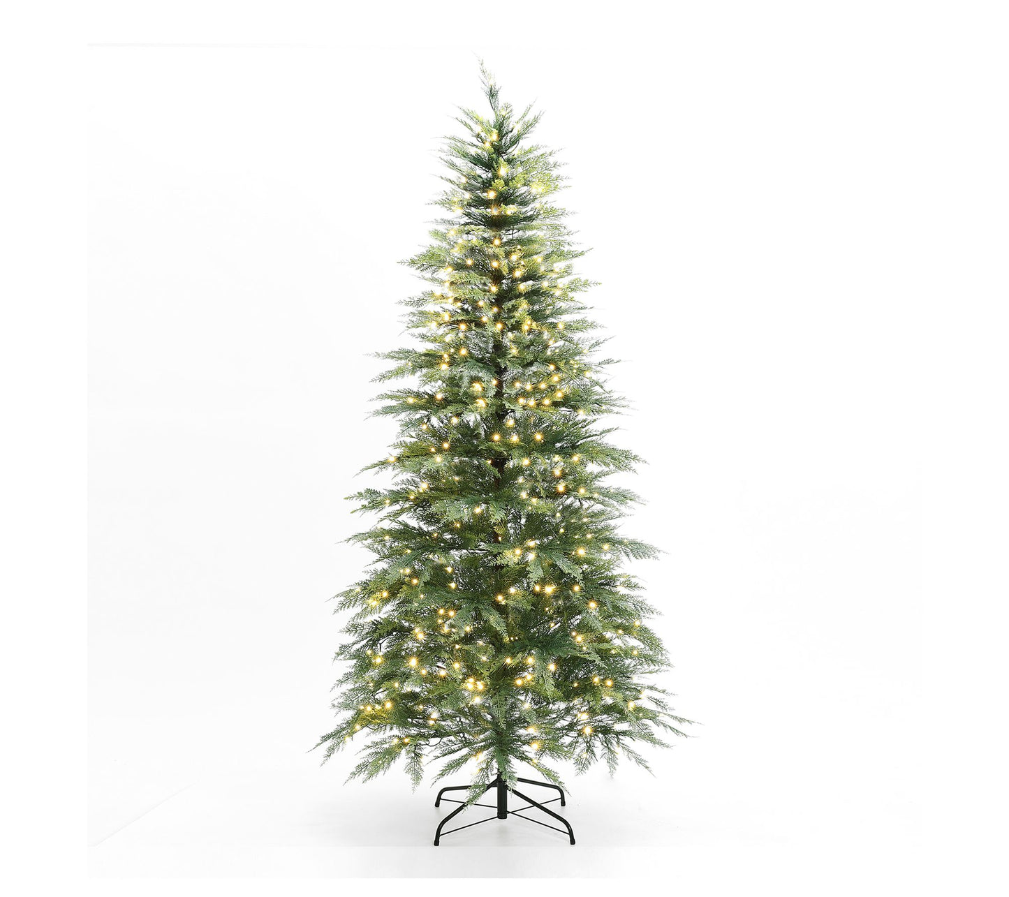 LuxenHome 6.5Ft Pre-Lit Green Cypress Artificia l Xmas Tree
