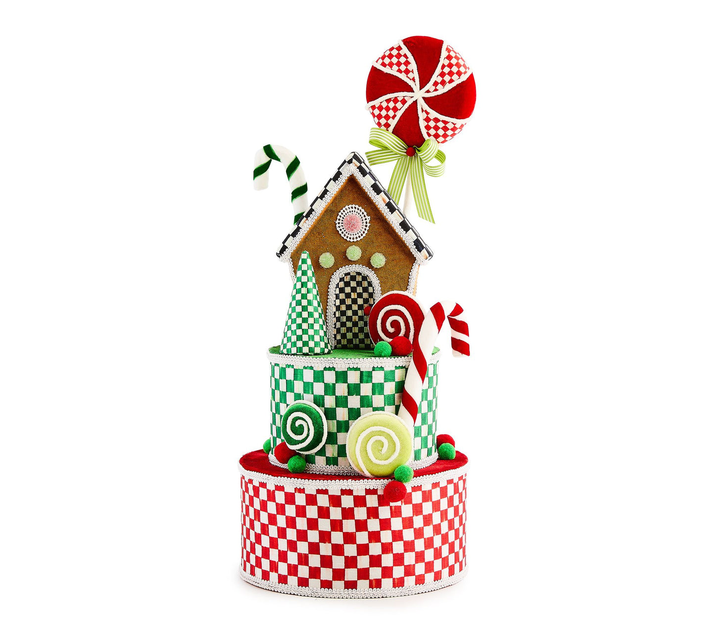 MacKenzie-Childs Check It Out Gingerbread Fabric Tree Topper