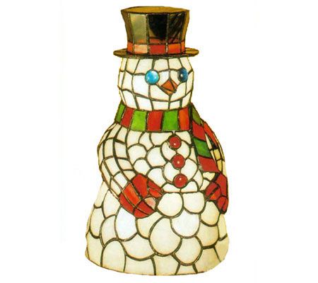 Tiffany Style 8-1/2" Snowman Accent Lamp