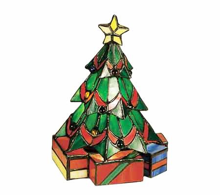 Meyda Tiffany Styled 9" Christmas Tree Accent Lamp