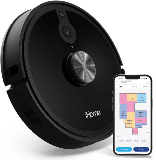 iHome AutoVac Nova S1 Robot Vacuum with LIDAR Navigation, 150 Min Runtime, 2700pa Suction, New