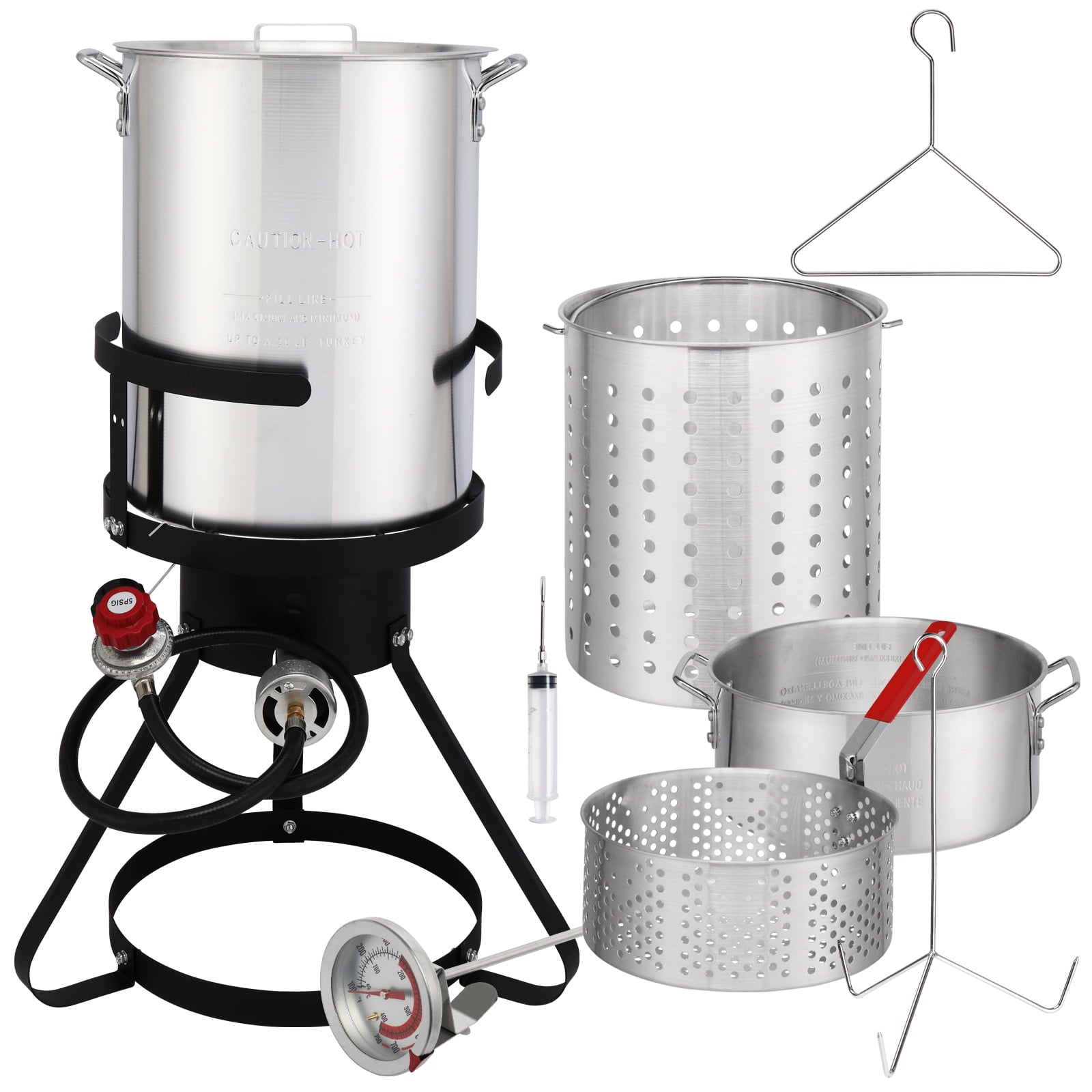 iTopRoad 30qt Outdoor Fryer Boil Pot Aluminum Turkey Fryer Propane Fryer Set