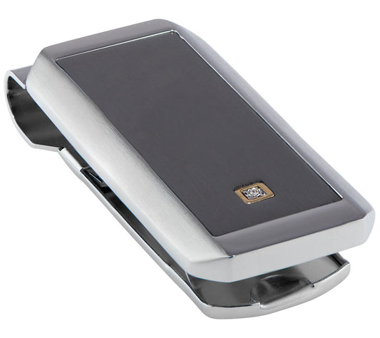 James Michael Men's Stainless Steel Diamond Accent Money Clip