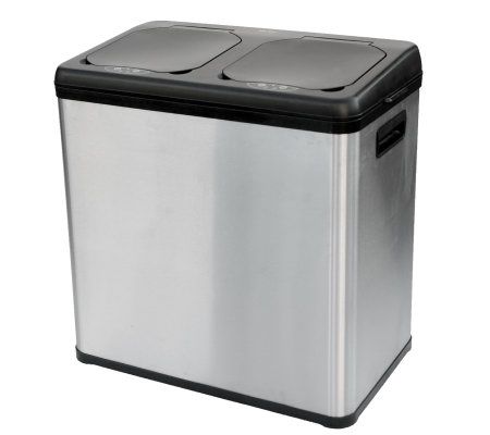 iTouchless 16-Gal 2-Compartment Stainless SteelTrash Can