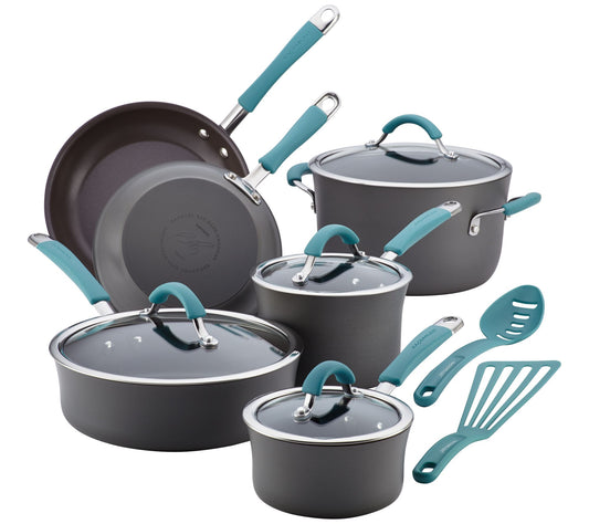 Rachael Ray Cucina Hard-Anodized 12-Piece Cookw  are Set