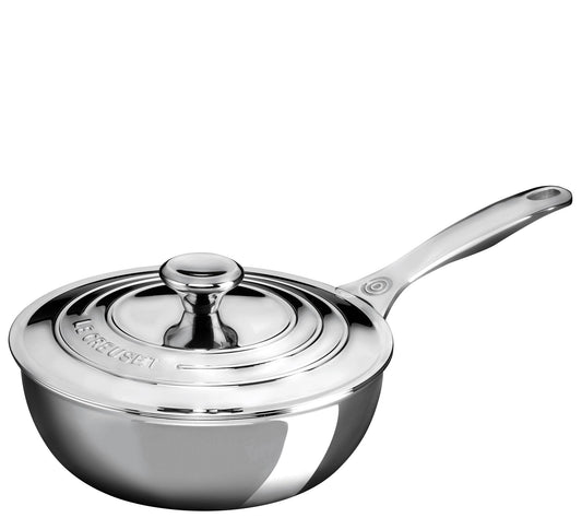 Le Creuset 2-qt Stainless Steel Saucier Pan with Lid