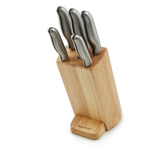 BergHOFF DiNA Entity 6pc Stainless Steel KnifeBlock Set