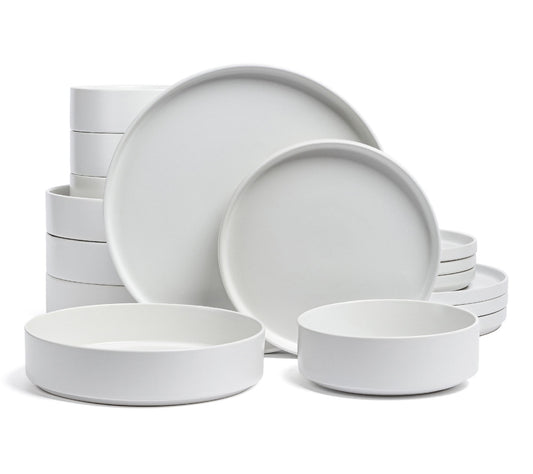 over&back Stackable 16-Piece Semi-Matte Stoneware Dinnerware