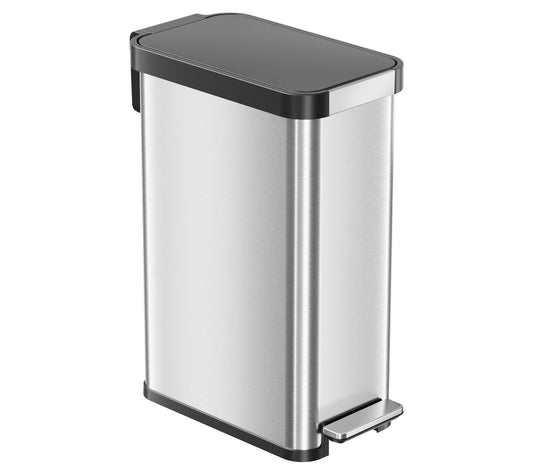 iTouchless SoftStep 13.2 Gal Slim Step KitchenTrash Can 50L