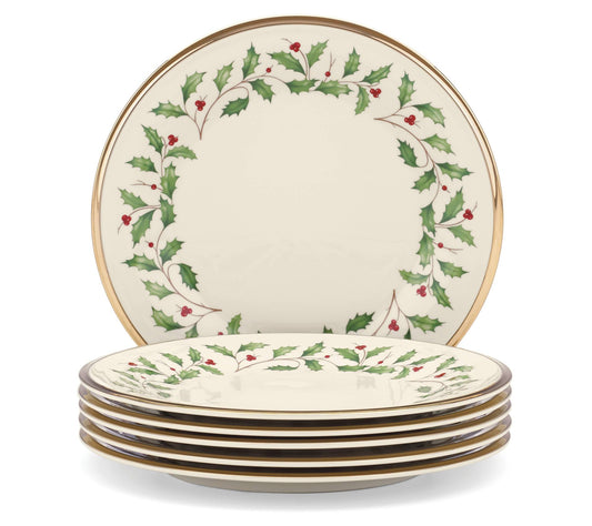 Lenox Set of 6  Holiday Salad Plates
