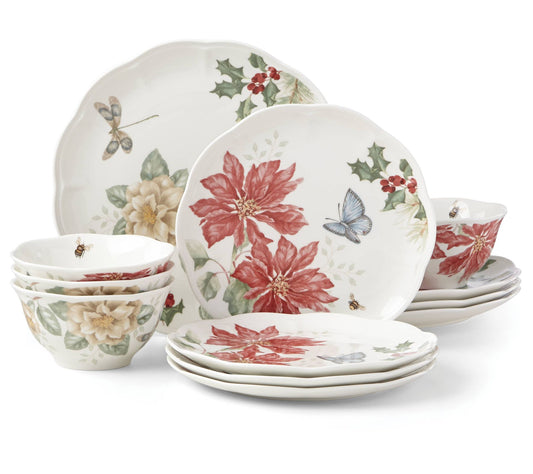 Lenox Butterfly Meadow Holiday 12pc DinnerwareSet