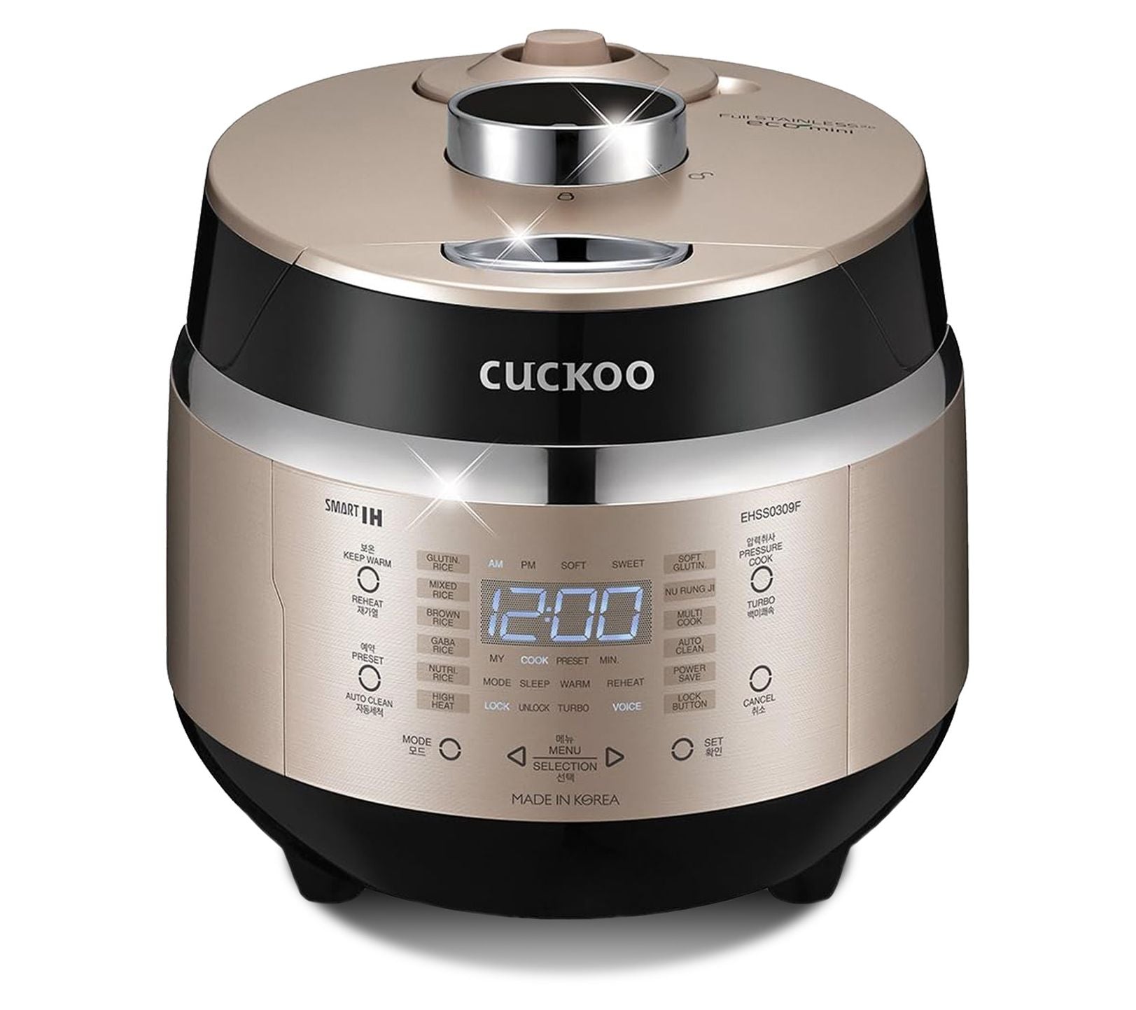 CUCKOO 3-Cup Induction Heating FuzzyLogic Pressure Rice Cooker