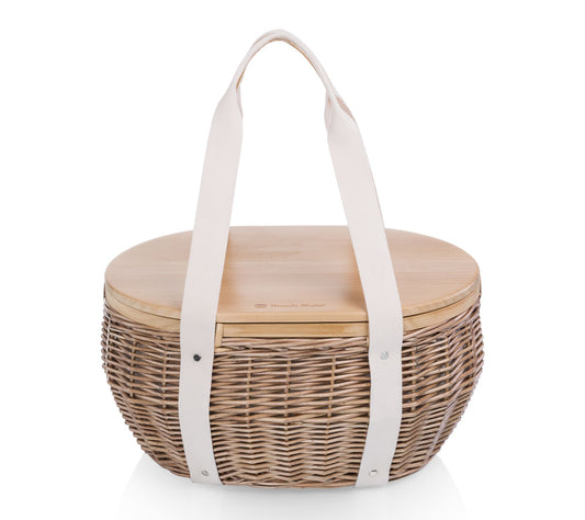 Beach State Castaway Woven Insulated Picnic Basket with Lid