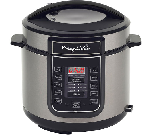 MegaChef 6-Quart Digital Pressure Cooker w/ 14Preset Features