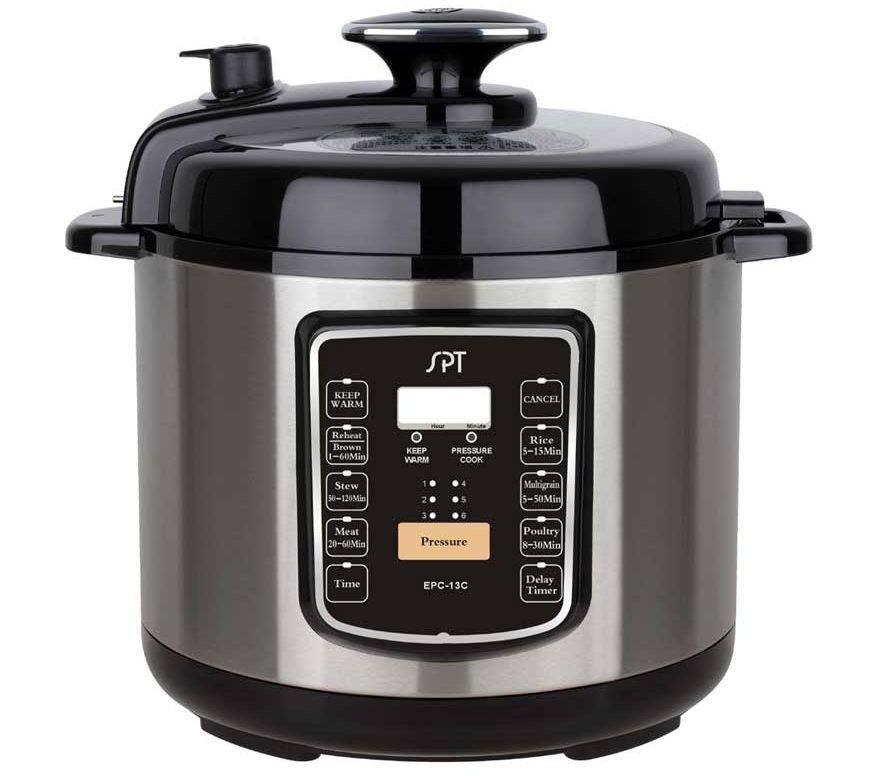 SPT 6.5-qt Stainless Pressure Cooker w/ Quick Release Button