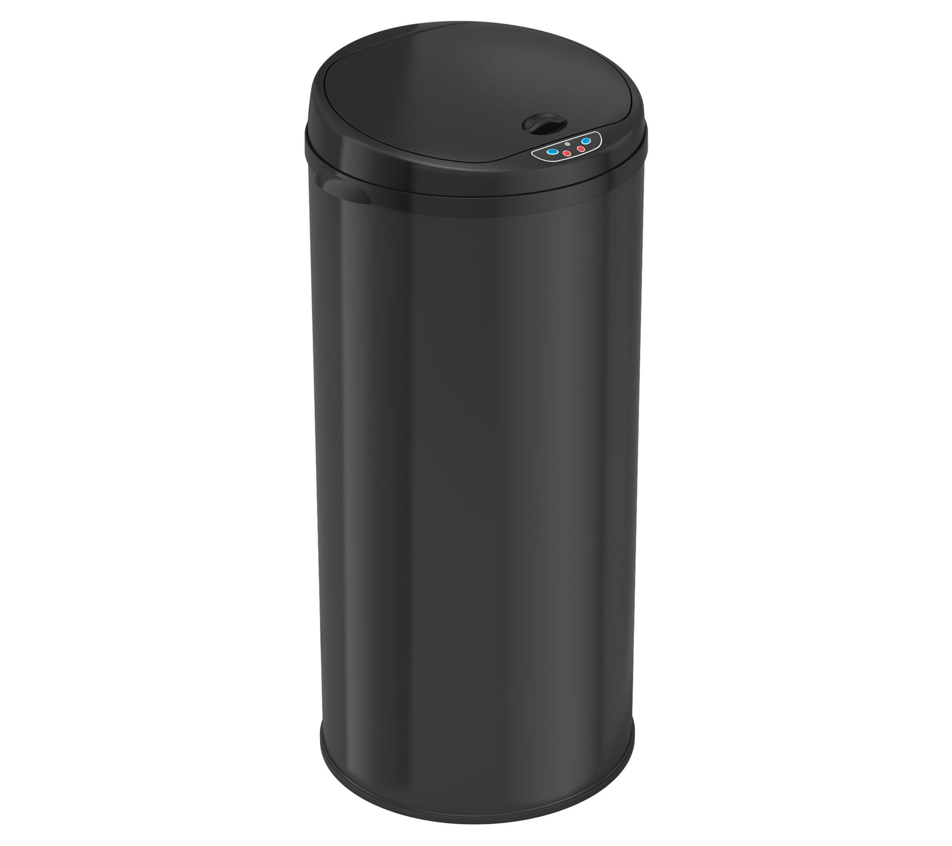 iTouchless Round 13-Gallon Deodorizer Trash Can- Matte Black