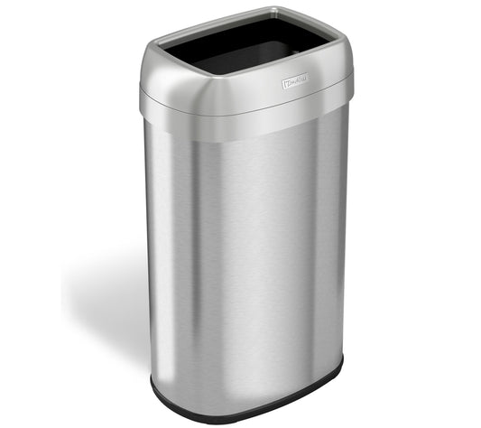 iTouchless 16-Gallon Dual-Deodorizer Oval Open-Top Trash Can